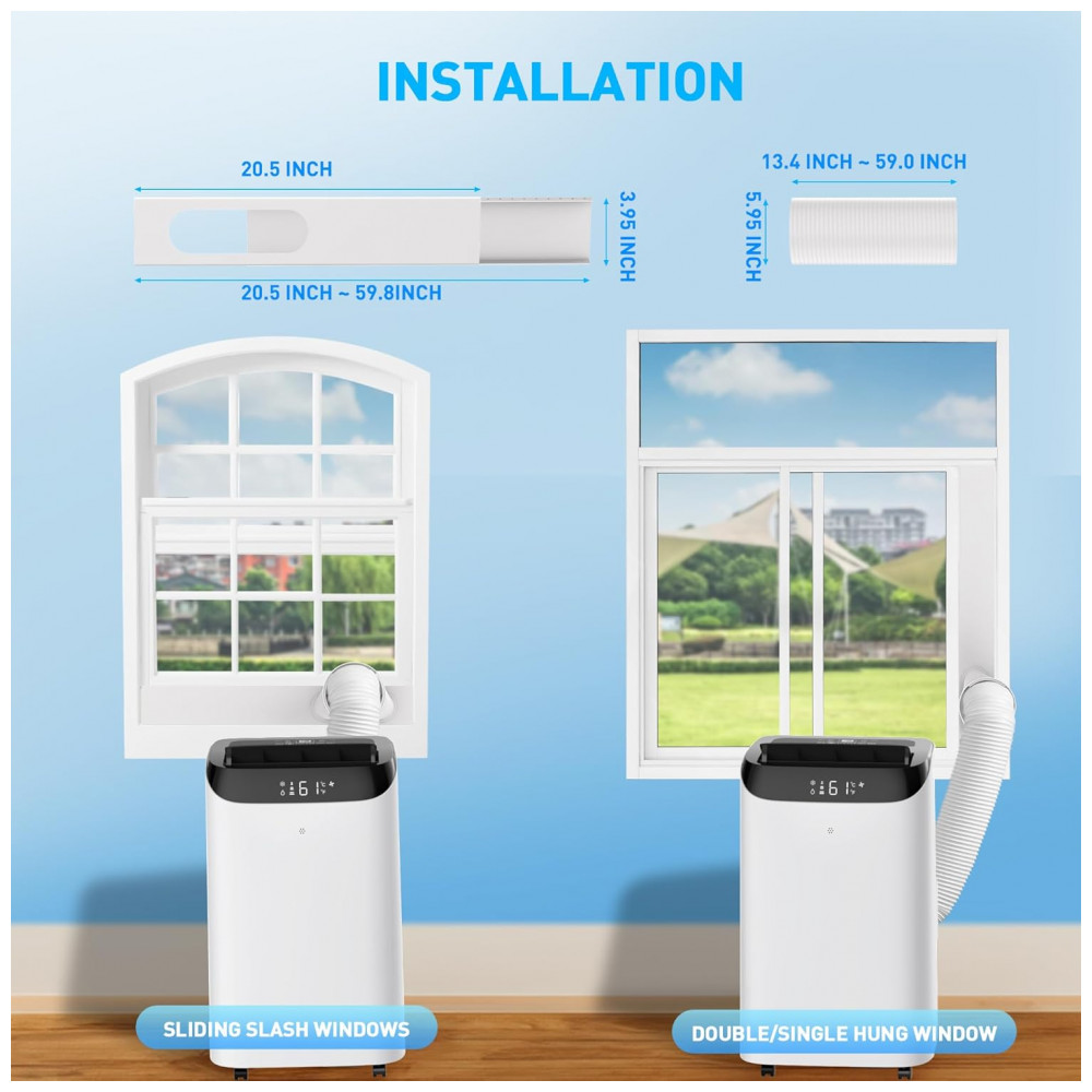 Ar Condicionado Portátil DOMANKI 14.000 BTU Refrigera até 65m² Unidade Portátil Eficiente com Controle Remoto e Kit de Instalação - Imagem 9