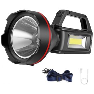 Lanterna LED Recarregável 16 Horas de Ação e Carregamento USB SUNPRO Preta