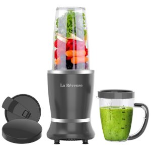 Liquidificador Portátil com Trava de Segurança sem BPA e Caneca de 295mL 250W La Reveuse Azul Celeste