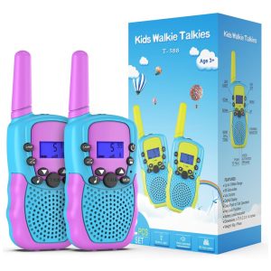 Rádio Comunicador Walkie Talkie Selieve Brinquedo para Crianças de 3-14 Anos com 22 Canais Rádio Bidirecional com Tela LCD Retroiluminada