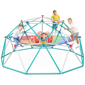 Domo de Escalada Hapfan com Rede de Carga Ginásio de Selva de 3 metros com Rede de Balanço para Crianças Conjunto de Playset para Exteriores