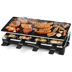 Techwood LE Churrasqueira Elétrica Portátil com Antiaderente 1500W 110V Preta