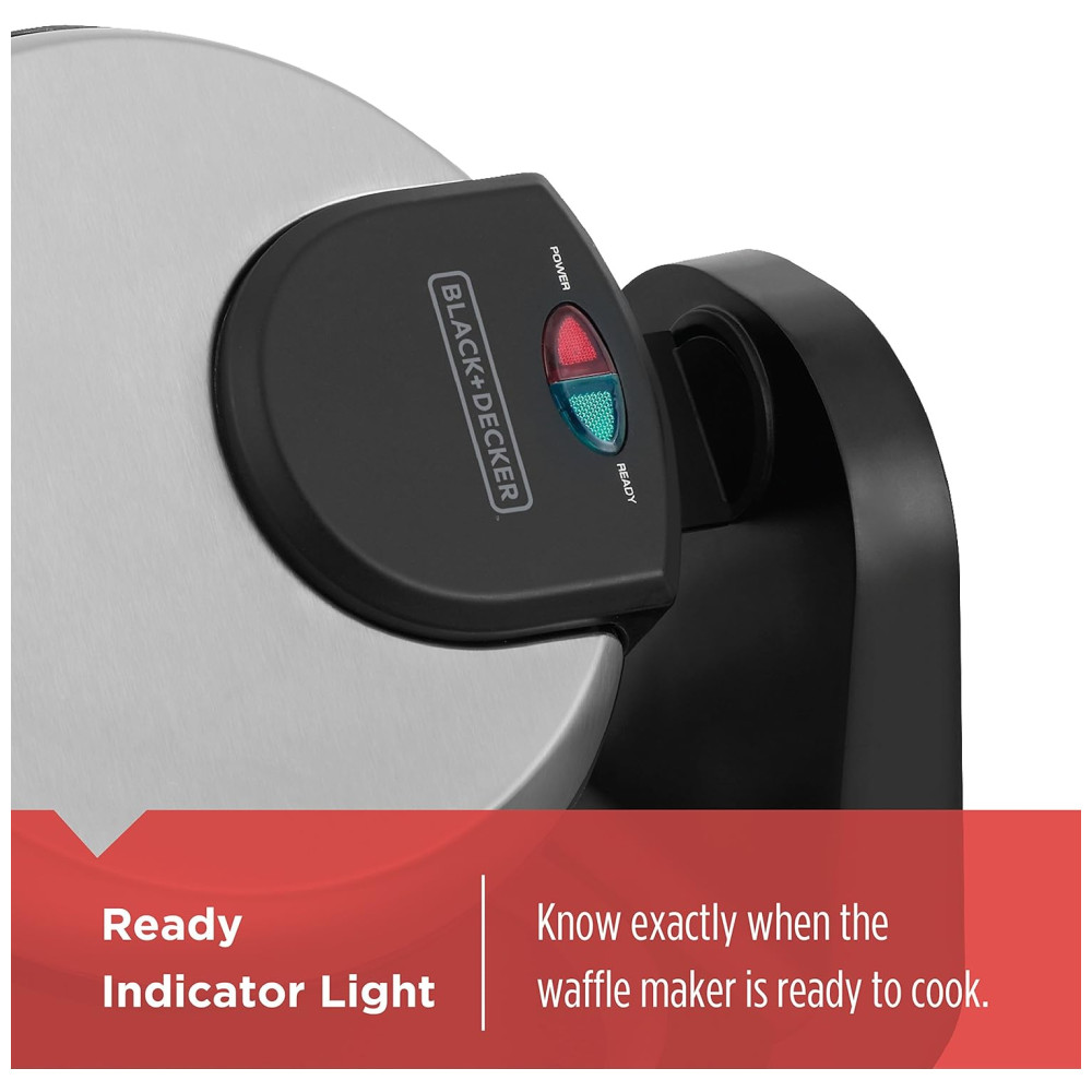 Máquina de Waffle Aço Inox 800W 110v BLACKDECKER WM1404S Prateado - Imagem 2