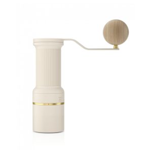 Moedor de café manual Cocinare ESSENCE GO B38 Ultra branco vintage 30g GhostEdge Ultra 80 ajustes