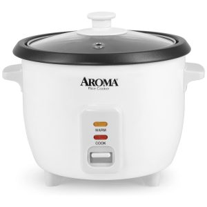 Panela de Arroz Elétrica até 6 xícaras não Cozidas 110V 500W Aroma Housewares Branca