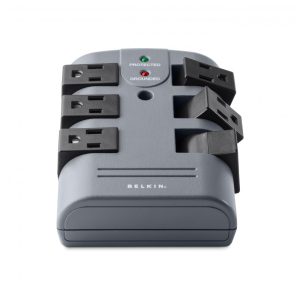 Protetor Contra Picos de Energia e Raios 1080 Watts com 6 Portas CA Giratórias 110v BELKIN BP106000 Cinza