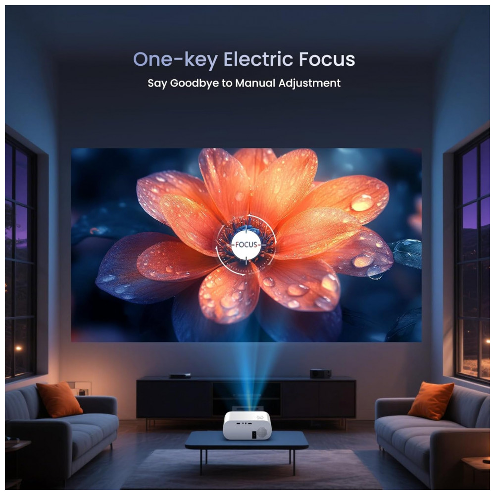 Projetor Full HD 1080P com Bluetooth e Alto-falante Integrado - 9500 Lumens, Portátil para Filmes ao Ar Livre - Compatível com Laptop, HOMPOW - Imagem 4