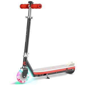 Patinete Elétrico Infantil com Roda de LED Piscante Altura Ajustável e Velocidade de até 8 km/h para Crianças de 4 a 8 Anos Startfun X3 Pro Preto