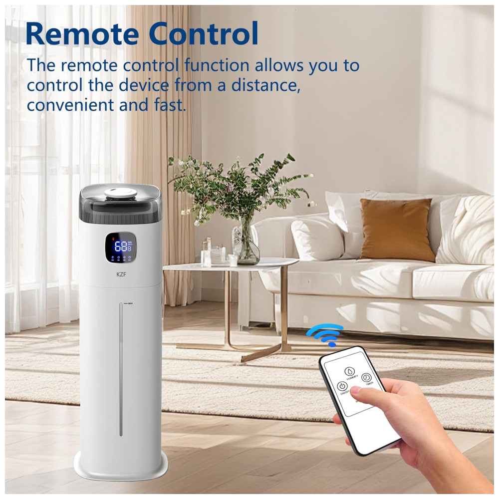 Umidificador Ultrassônico 9L com Controle de Umidade Umidistato Bico de 360° e Autonomia da Bateria de 72H 110V 25W KZF Branco - Imagem 4