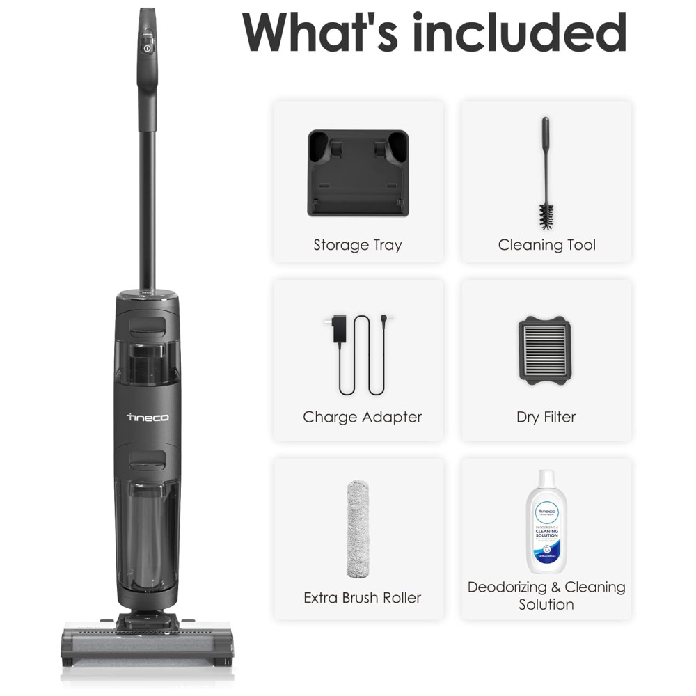 Aspirador de Pó Multifuncional sem Fio com Sistema de Controle Inteligente 110V Tineco Floor ONE S3 Cinza - Imagem 8