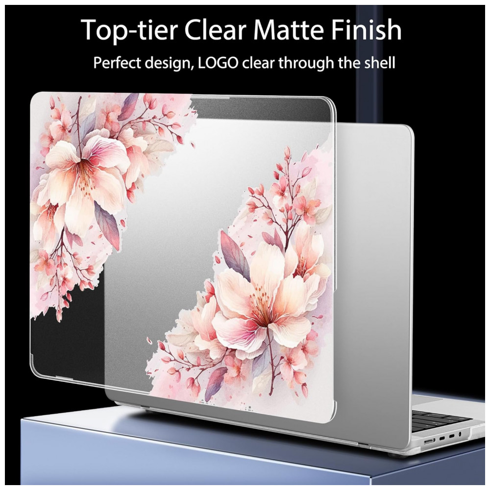Capa Rígida Tuiklol MacBook Pro 14" Floral Branco – Modelos A3112 A3401 A3185 A2918 A2992 A2779 A2442 com Protetor e Teclado - Imagem 4