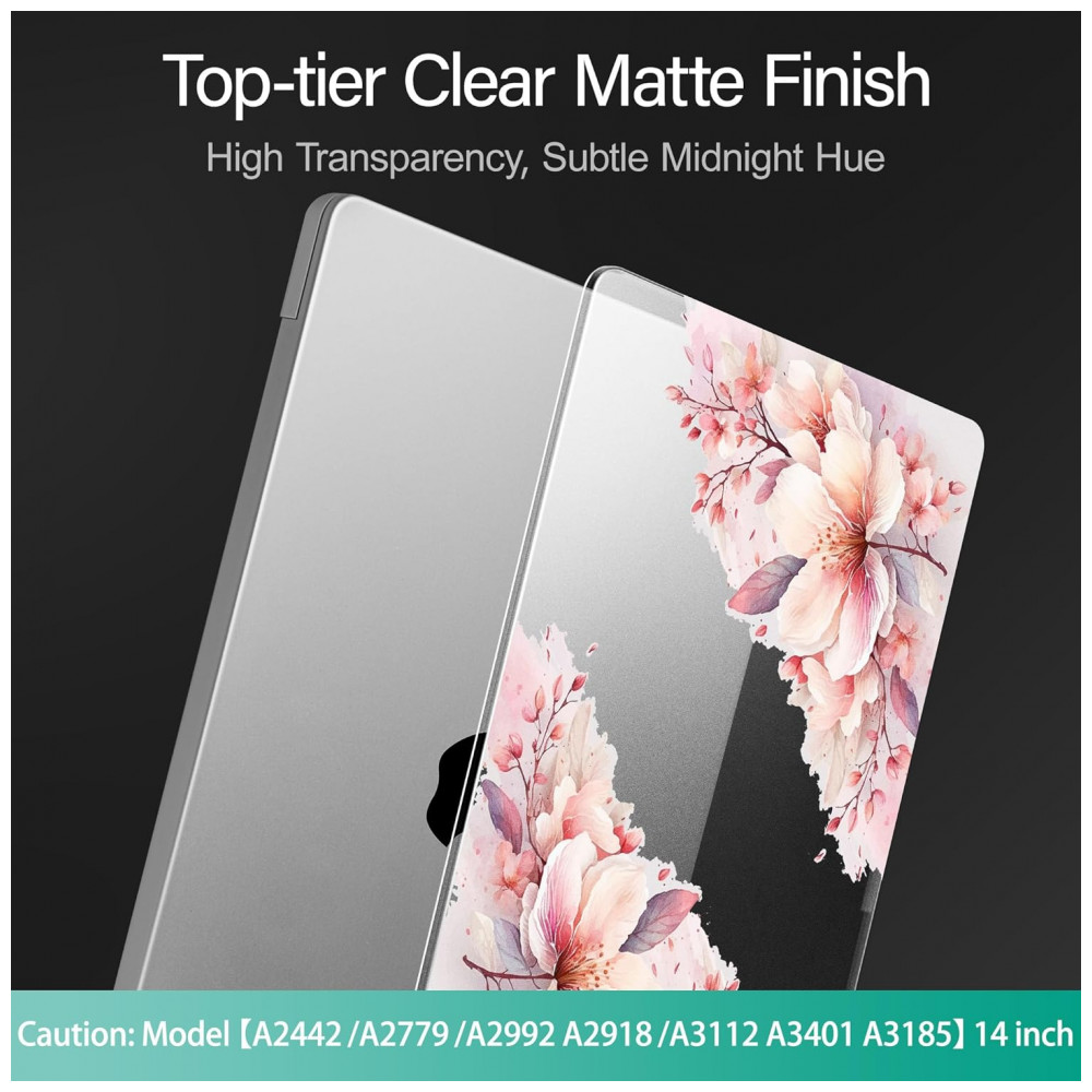 Capa Rígida Tuiklol MacBook Pro 14" Floral Branco – Modelos A3112 A3401 A3185 A2918 A2992 A2779 A2442 com Protetor e Teclado - Imagem 6