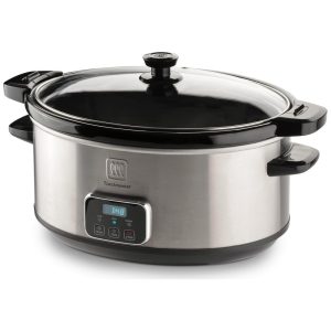 Panela Elétrica em Aço Inoxidável 66L com Tampa de Travamento e Painel de LED 110V 240W Toastmaster Prata