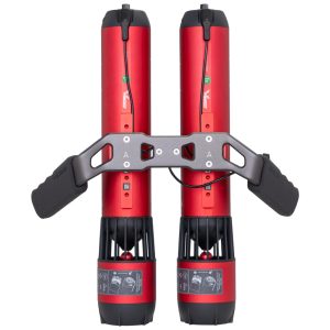 Scooter Subaquática Propulsor de Mergulho com Motor Duplo 2 Punhos 2 kits de Montagem de Braço e 2 Anéis de Montagem de Acessórios Waydoo Vermelho