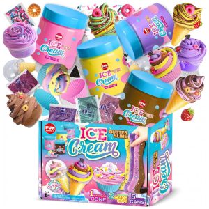 Kit Slime de Sorvete Divertido com 4 Potes de 1 L e Acessórios FUN KIDZ