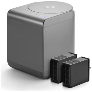 Composteira Elétrica de Cozinha 25L com Lâmina Tripla SHARKSDEN que Transforma Restos de Comida em Restos de Composto Seco e Fertilizante para plantas 110V Airthereal Revive R500 Cinza