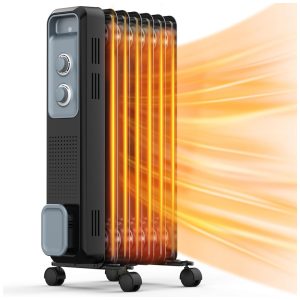 Aquecedor Elétrico a Óleo com Ajuste de 3 Níveis 1500W 110V Joy Pebble Preto