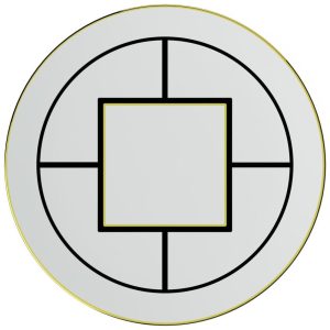 Prato para Bolo de 33 cm com Formato Redondo e Material de Porcelana de Osso Premium Villeroy Boch Branco Preto e Dourado