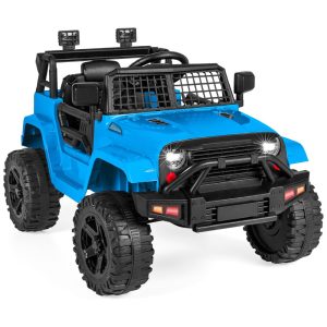 Caminhão Infantil Elétrico 12V da Best Choice Products com Controle Remoto para Pais Suspensão de Molas Luzes de LED e Entrada AUX Azul