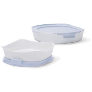 Conjunto de Assadeiras de Vidro para Forno com Tampa 4 Peças Rubbermaid Branco