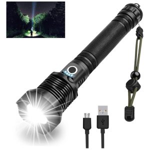 Bud K LC 122 Lanterna LED Portátil Recarregável 92000 LM IPX4 a Prova dÁgua Preta