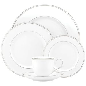 Aparelho de Jantar Elegância e Sofisticação para Sua Mesa com 5 Peças Formato Redondo e Material de Porcelana LENOX 100291602 Branco