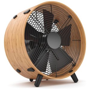 Ventilador de Mesa com 3 Velocidades e Anel de Bambu Ecológico 110V 55W Stadler Form Marrom