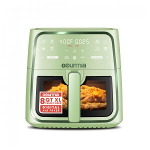 Fritadeira Elétrica Air Fryer Gourmia Verde 76L Janela com Luz 8 Programas FryForce 360 1700W 110V