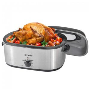 Panela Elétrica 22 Litros em Aço Inoxidável com Controle de Temperatura 110V 1450W HEYNEMO Branca