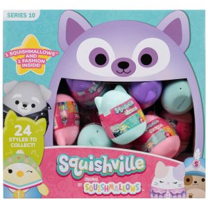 Kit Surpresa de 24 Pelúcias Squishmallows 5 cm para Crianças Squishville SQM0554 Colorido
