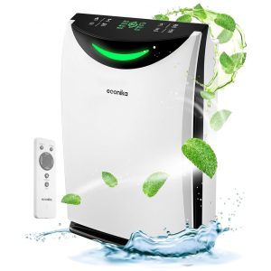 Purificador de Ar e Umidificador 4 em 1 com Filtro HEPA H13 e Lâmpada UV Cobre 65 m2 110V ECONIKA Branco