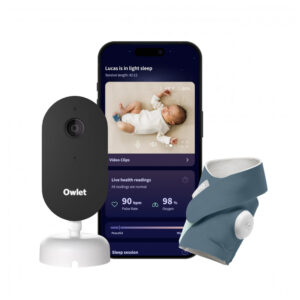 Monitor Sono Owlet Dream Smart Bundle Sensor Dedo Pé Oxigênio Pulso Cama Bebê WiFi Criptografado Branco