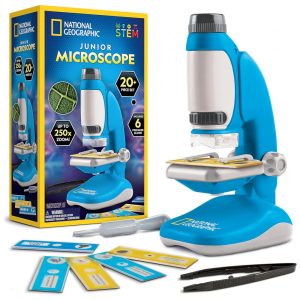 Microscópio Educativo para Crianças – Kit STEM com Aumento até 400× Presente Criativo National Geographic