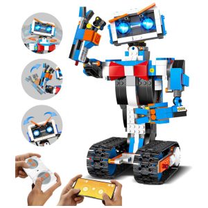 Brinquedo de Construção Aukfa STEM Kits de Construção para Meninos de 8 a 12 Anos Blocos de Controle Remoto por Aplicativo Aprendizado de Ciências