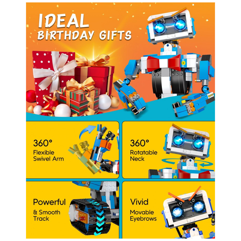 Brinquedo de Construção Aukfa STEM, Kits de Construção para Meninos de 8 a 12 Anos, Blocos de Controle Remoto por Aplicativo, Aprendizado de Ciências, - Imagem 3