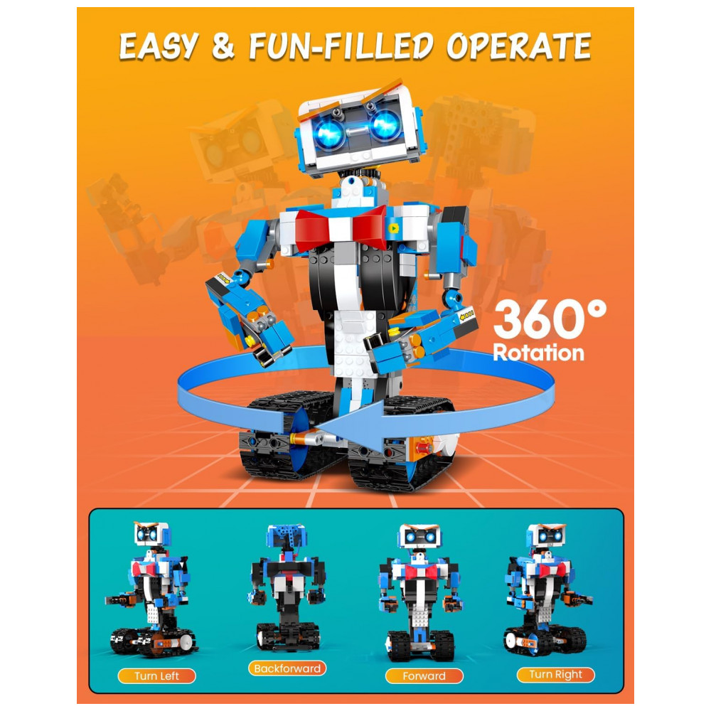 Brinquedo de Construção Aukfa STEM, Kits de Construção para Meninos de 8 a 12 Anos, Blocos de Controle Remoto por Aplicativo, Aprendizado de Ciências, - Imagem 5