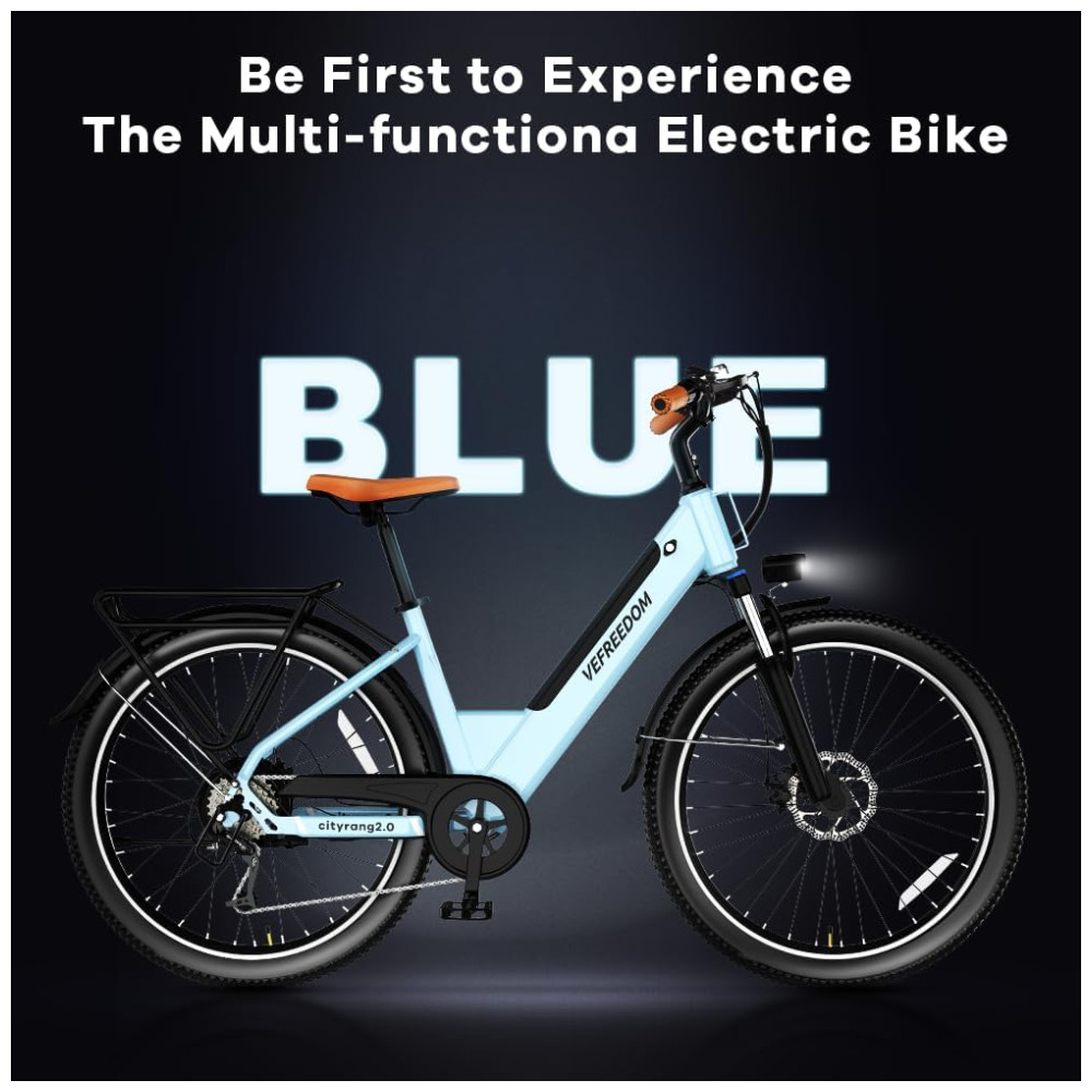 Bicicleta Elétrica Cityrang 2.0 Motor Brushless 1000W Pico Bateria 48V 720Wh Autonomia 112 km Suspensão Ajustável Freios a Disco Duplos 7 Marchas Tela LCD Colorida Azul - Imagem 2