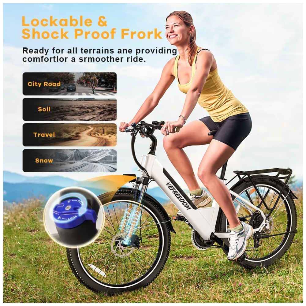 Bicicleta Elétrica Cityrang 2.0 Motor Brushless 1000W Pico Bateria 48V 720Wh Autonomia 112 km Suspensão Ajustável Freios a Disco Duplos 7 Marchas Tela LCD Colorida Azul - Imagem 5