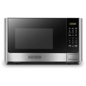Micro Ondas de Bancada em Aço Inoxidável 25L com 10 Programas 110V 900W BLACK DECKER EM925AB9 Prata