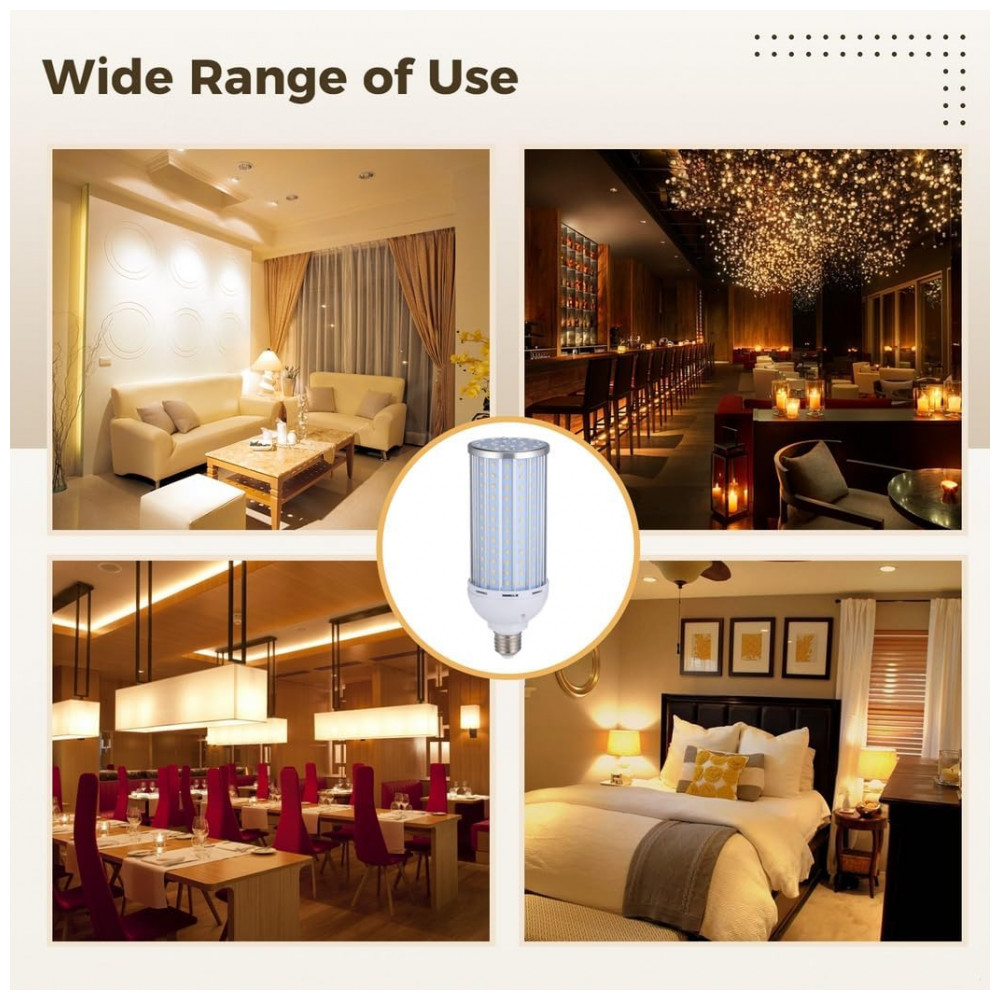 Kit 2 Lâmpadas LED Milho E27 60W Luz Quente 3000K para Sala, Quarto e Jantar Econômicas, Duráveis e com Iluminação Uniforme,Generic - Imagem 7