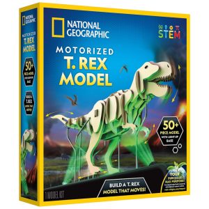 Quebra-Cabeça 3D Dinossauro T. Rex Motorizado Multicolor Brinquedo Educativo STEM Presente Criativo National Geographic