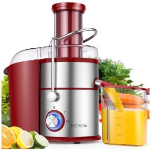 Espremedor de Frutas Centrífugo KOIOS 1300W com Motor de Cobre Total Filtro Titânio Alta Produção de Suco 3 Velocidades Bocal Extra Largo