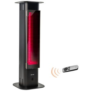 Aquecedor Portátil Torre EAST OAK TPH22001 Preto 1500W Infravermelho Vidro Nanocrystal Controle Remoto Proteção IP65 110V