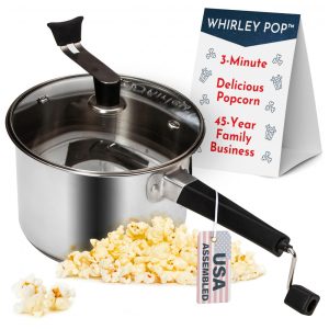 Panela de Pipoca Estufa Whirley Pop Platinum Series Wabash Valley Farms Aço Inox 57 L Manual Fogão