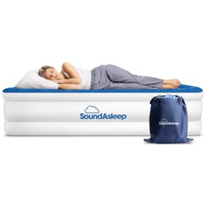 Colchão Inflável Casal com tecnologia ComfortCoil e bomba de ar incluída 110v SOUNDASLEEP PRODUCTS Azul