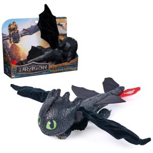 Pelúcia Dreamworks Dragões Como Treinar o Seu Dragão Toothless Abraço e Planador Brinquedo de Pelúcia de 30 cm Presente para Crianças a partir de 4