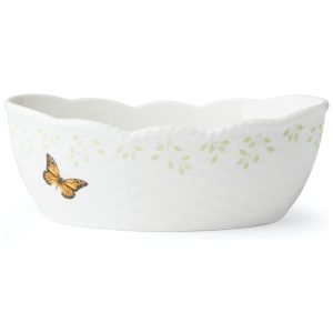 Cesta para Pão Elegância e Organização para Sua Cozinha Lenox Butterfly Meadow Branca