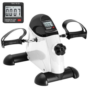 Mini Exercise Bike AGM Under Desk Bike Pedal Exerciser Foot Cycle Arm Leg Pedal Exerciser with LCD Screen Displays