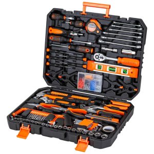 CARTMAN Kit de Ferramentas c Maleta de zenamento 168 Peças Laranja