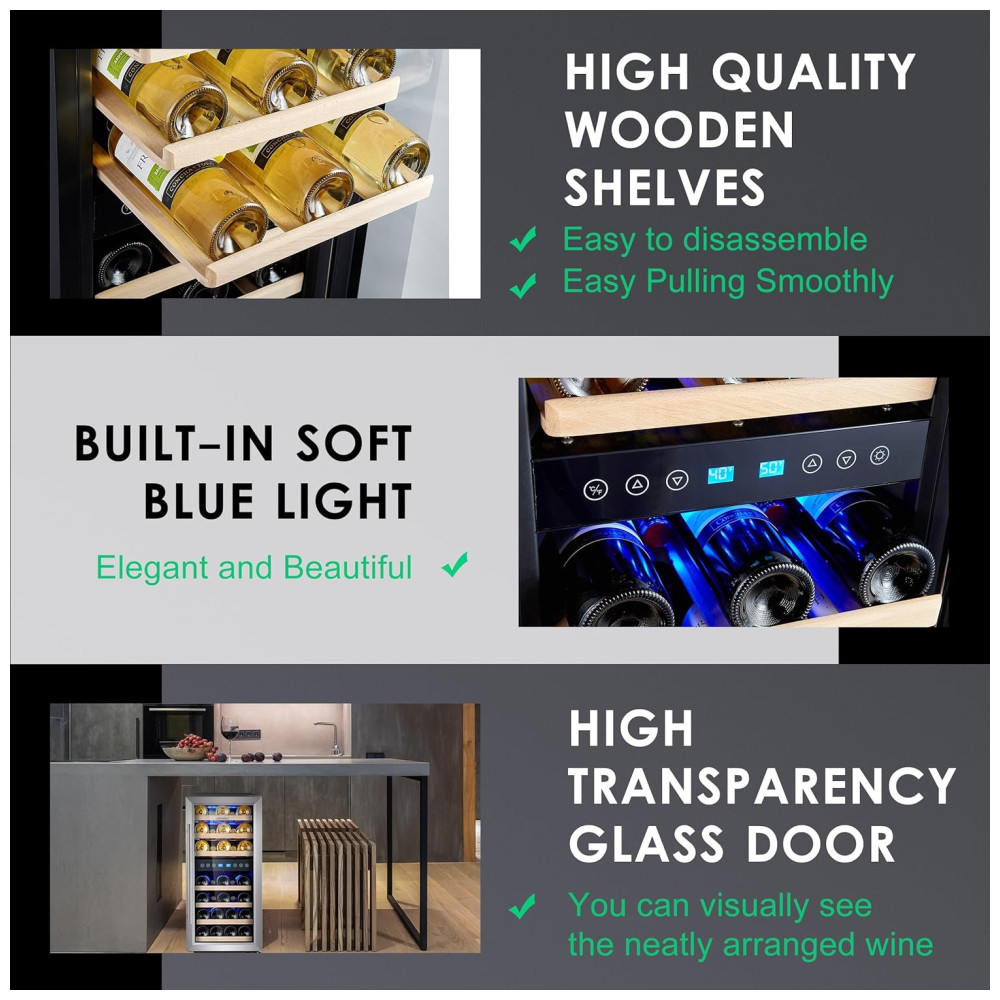 Adega Climatizada de Zona Dupla para 33 Garrafas com Controle Digital 110V Phiestina Prata - Imagem 5